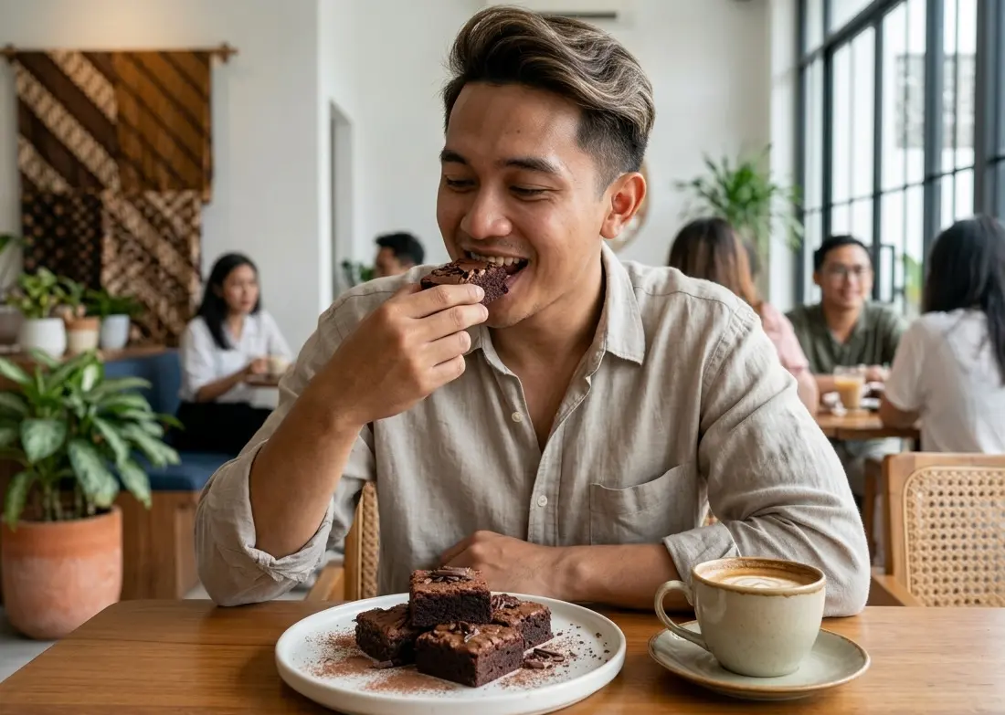 Brownies Cokelat dengan Kopi Lokal Terpilih, Perpaduan Rasa yang Autentik dan Modern