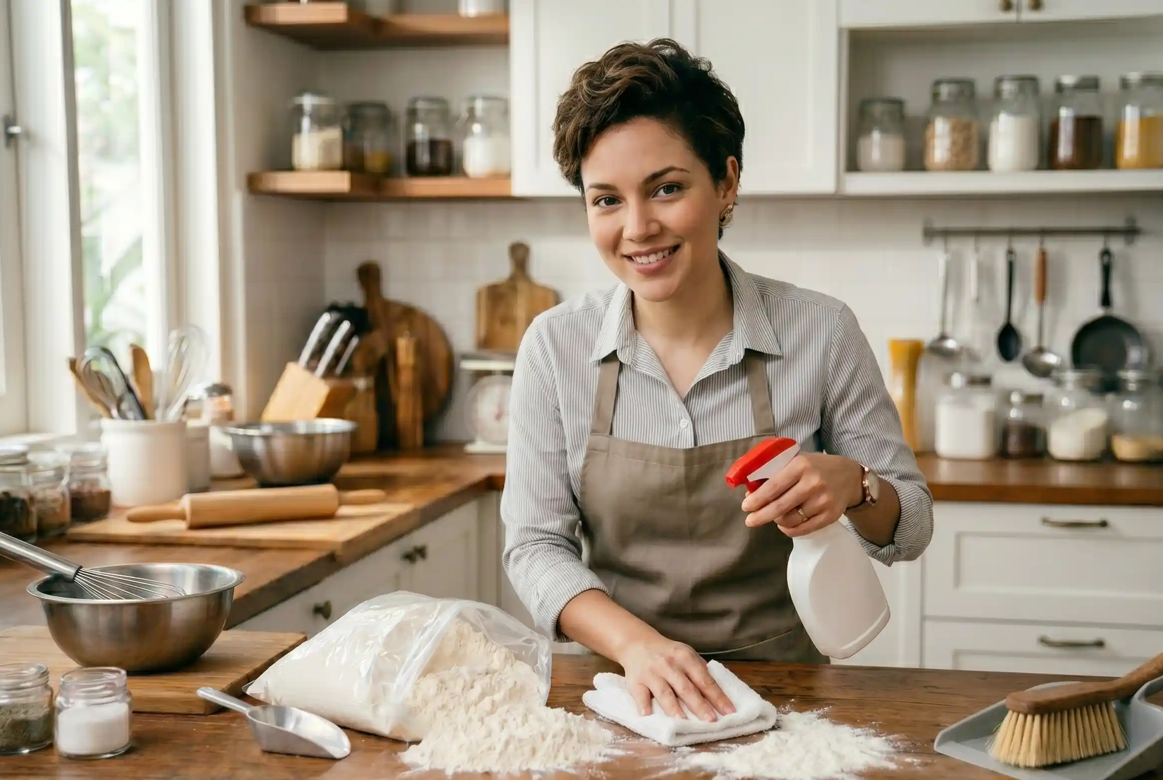 Cara Membersihkan Tumpahan Tepung di Dapur dengan Cepat