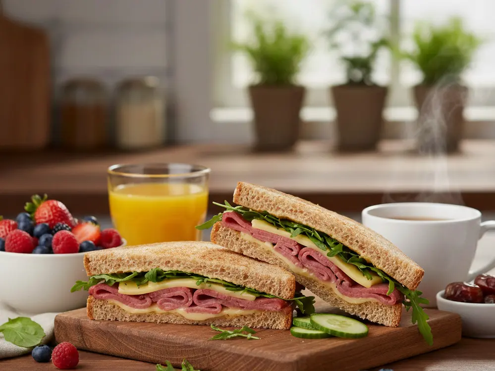 Sahur Sehat dan Praktis dengan Roti Gandum Isi Daging Asap dan Keju