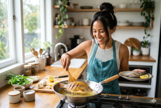 Menjaga Kejernihan Minyak,Rahasia Menggoreng Ikan yang Bersih dan Cantik