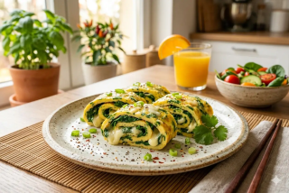 Telur Dadar Gulung Bayam Keju Sumber Protein dan Vitamin B Kompleks