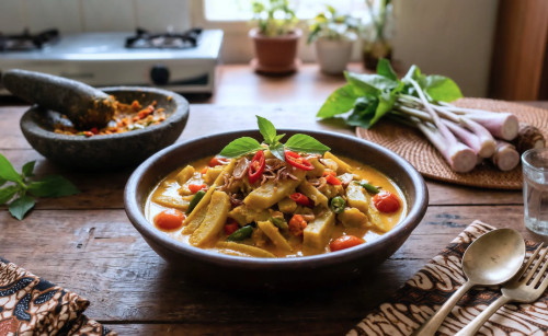 Sayur Lompong Batang Talas Kuah Santan Rempah, Teknik Aman Mengolah agar Tidak Gatal dan Tetap Bernutrisi cover